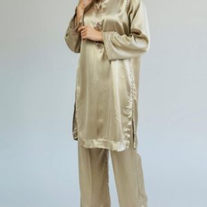 2 piece raw silk cord set