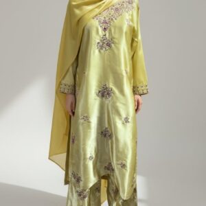 3 piece embroidered silk